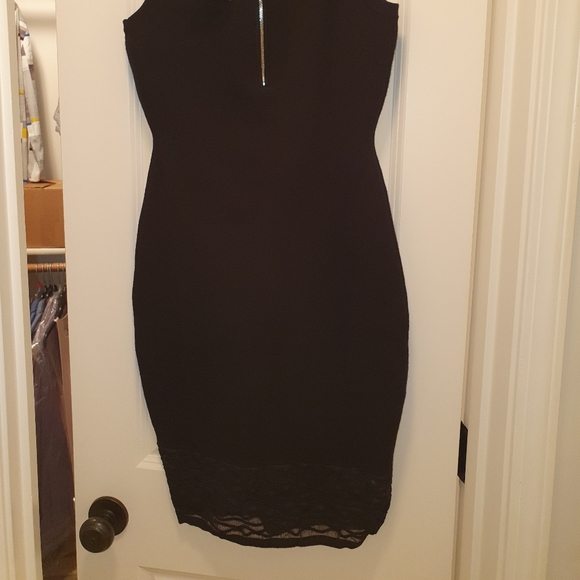 Black milly women dress with translucent texture sheath top and bottom,size M - Picture 2 of 6